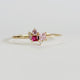 Ruby Diamond Ring in 14k Solid Gold, Cluster Diamond Ring, Personalized Ring, Birthstone Rings, Pink Sapphire and diamond Ring