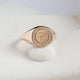 Personalized Diamond Signet Ring in 14k Solid Gold