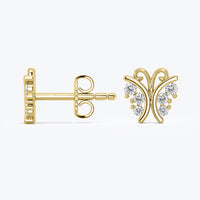 Minimalist Diamond Butterfly Earrings