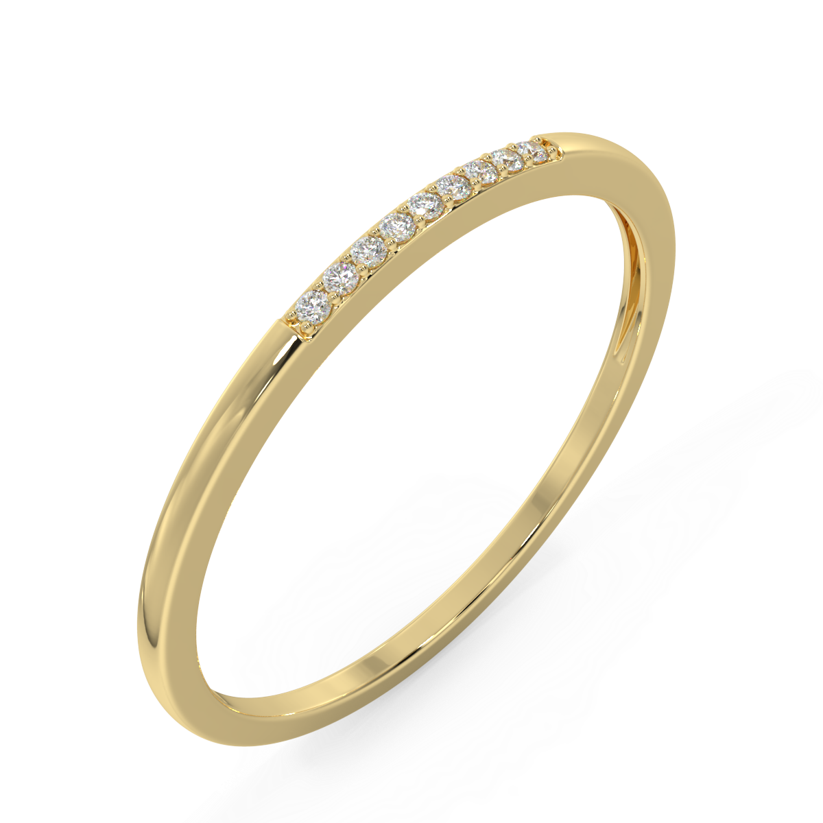 14k Diamond Half Eternity Simple Wedding Band (0.07 Ct tw).