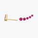 Curved Ruby Earrings, 14k Gold Studs, Ruby Studs, Ear Climber Earrings, Dainty Earrings, Minimalist Earrings, Ear Sweeps