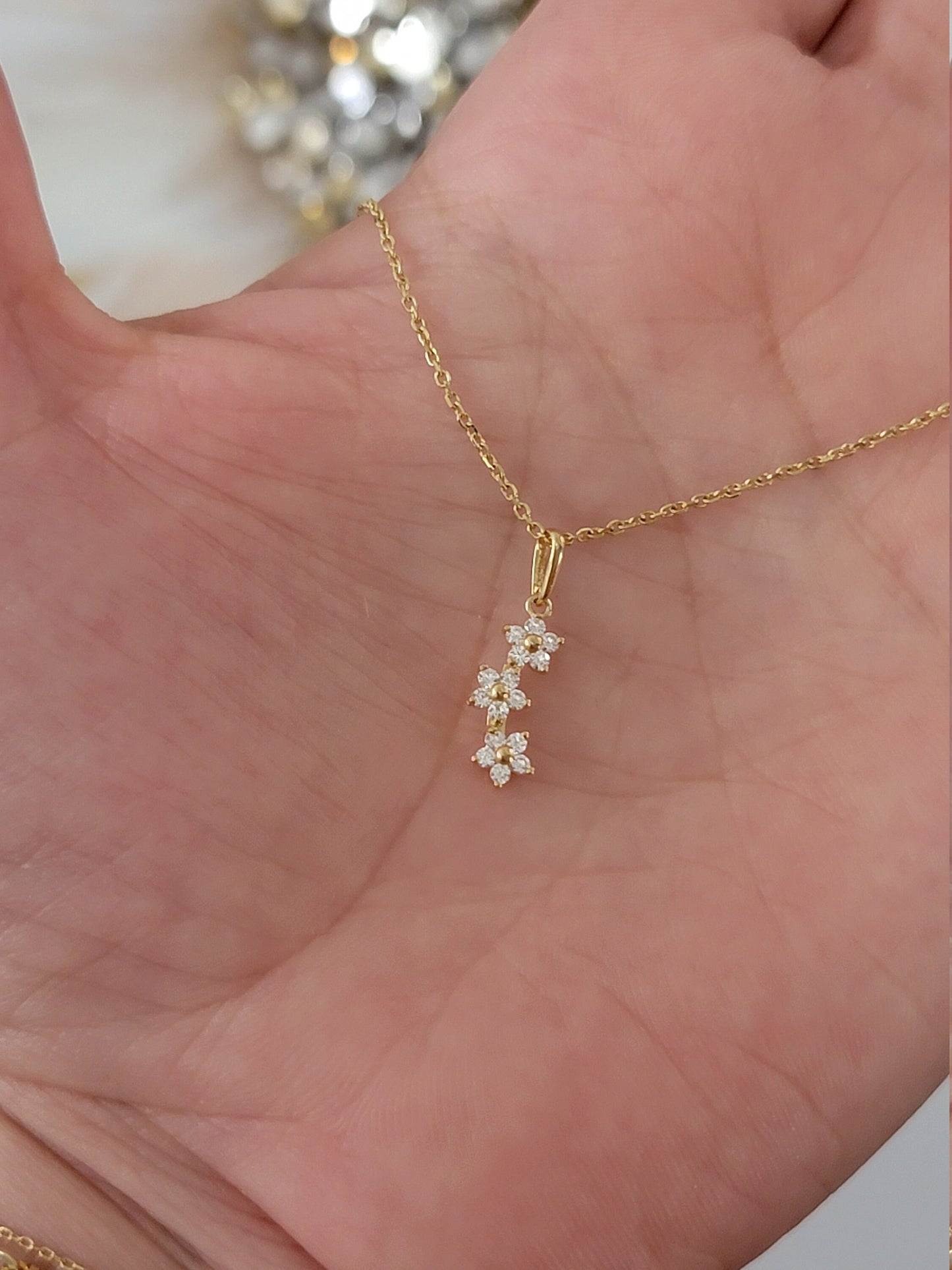 Diamond Flower Necklace for Women