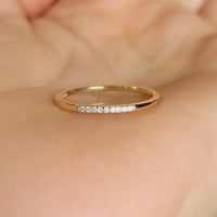 14k Diamond Half Eternity Simple Wedding Band (0.07 Ct tw).