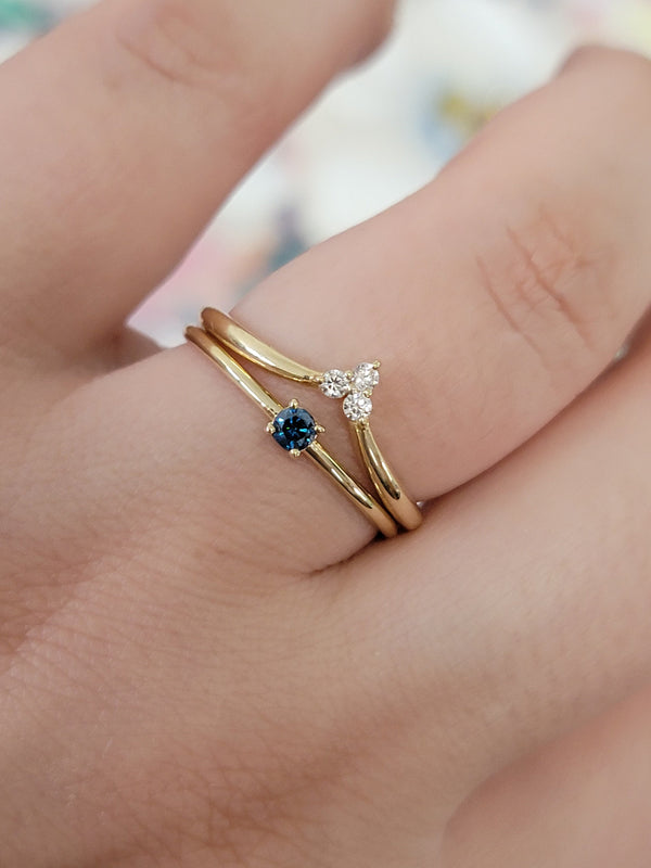 Diamond Solitaire Ring, Minimalist Blue Diamond Wedding Ring, Classic Solitaire Proposal Ring, Natural Blue Diamond Ring In14k Solid Gold,