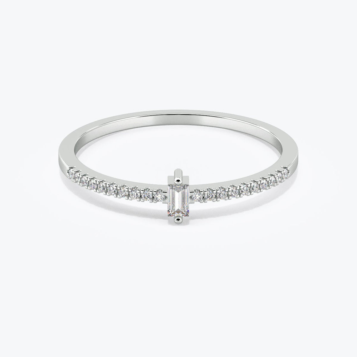 Mini Baguette-Cut Diamond Ring In 14k Yellow Gold (0.15 CTw)