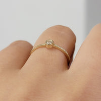 Diamond Engagement ring, 0.10 Ct Solitaire Diamond Bezel Ring, Petite Stackable Diamond Bezel Ring, Promise Ring, 14k Yellow, Rose, White