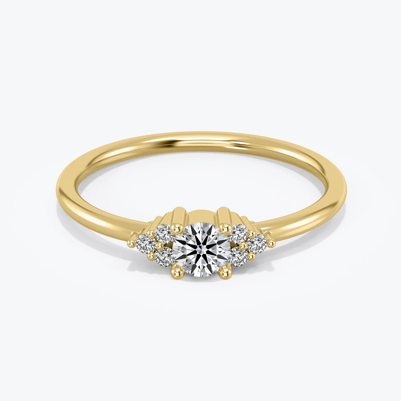 14k Gold Diamond Cluster Engagement Ring