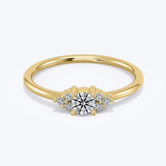 14k Gold Diamond Cluster Engagement Ring