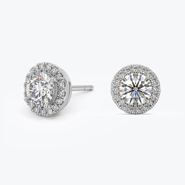 1.5 Carat  Round Ideal Cut Lab Grown Diamond Stud Earrings, Lab Grown Diamond Earrings, 14k Diamond Earring, Lab Grown Diamond Stud Earrings