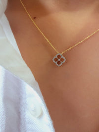 14K Gold Four Leaf Clover Diamond Necklace