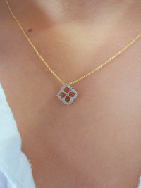 14K Gold Four Leaf Clover Diamond Necklace