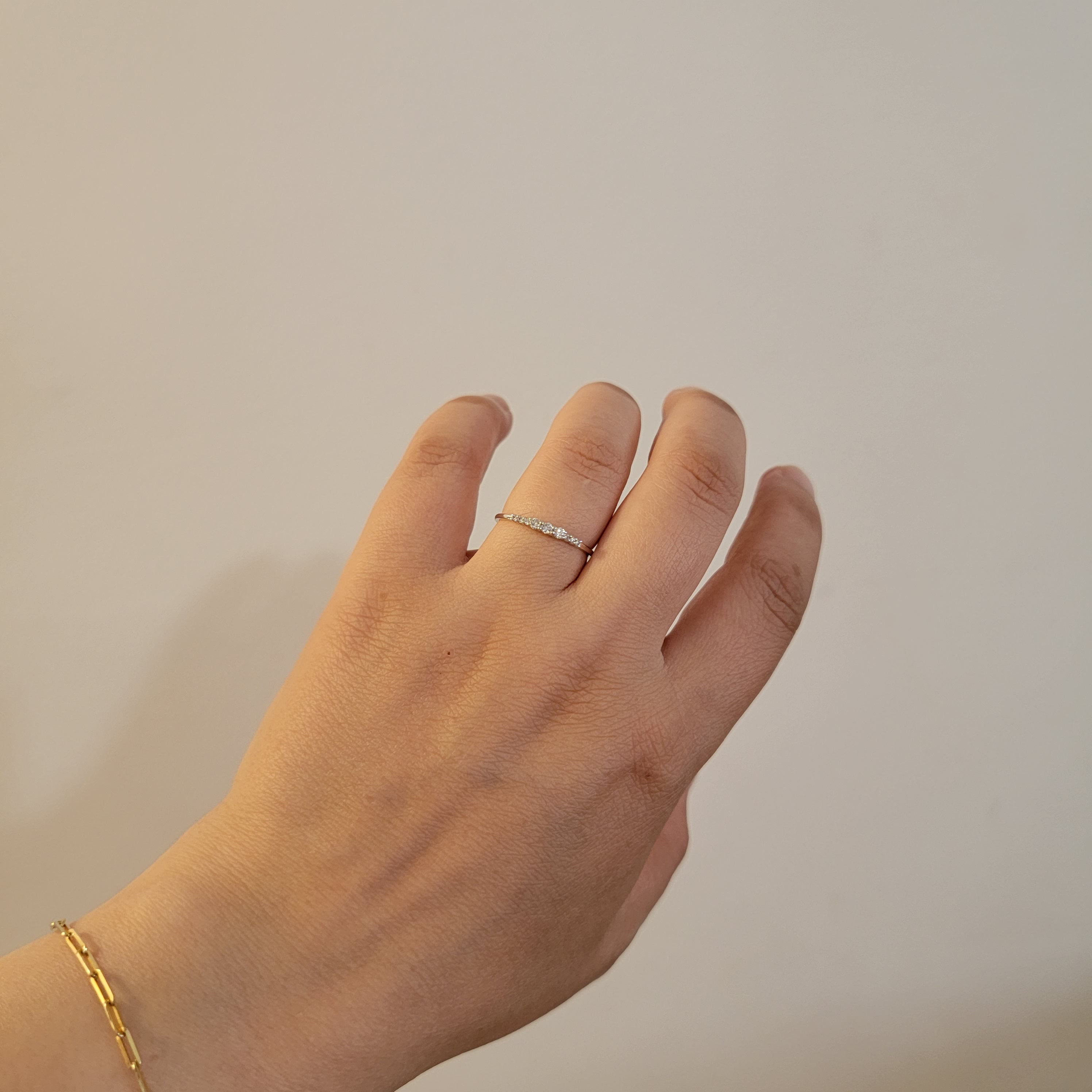 14K Solid Gold GLAM ROW STONE Natural Diamond Band • Minimalist Ring • Dainty ring • Gift for her • Wedding Ring, shops Statement Ring ,Gift