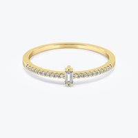 Mini Baguette-Cut Diamond Ring In 14k Yellow Gold (0.15 CTw)