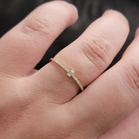 Mini Baguette-Cut Diamond Ring In 14k Yellow Gold (0.15 CTw)