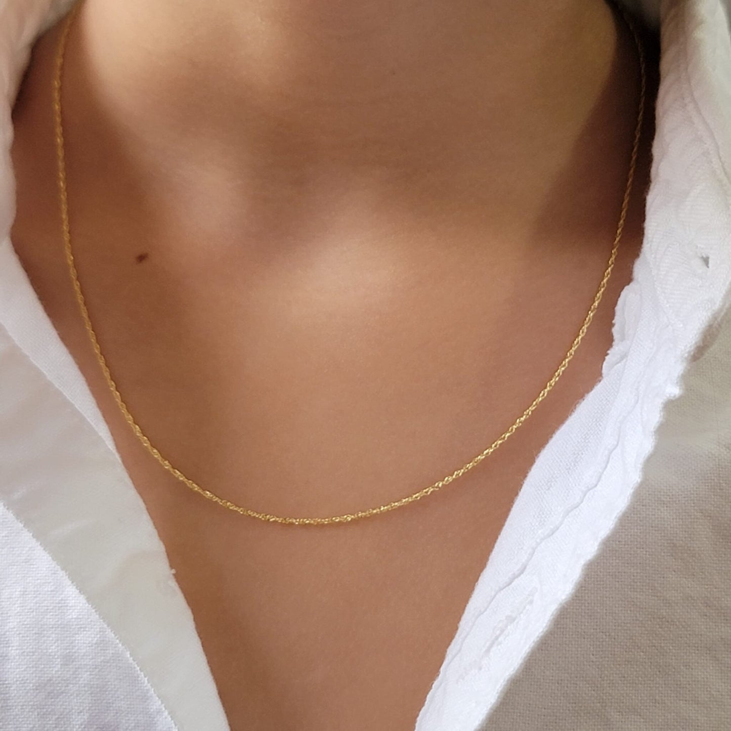 14K Solid Gold Diamond Cut Singapore Chain, Twist Gold Necklace Chain, 1mm 1.5mm,  Solid Gold Women Necklace, Gold Chain Necklace, 14k White