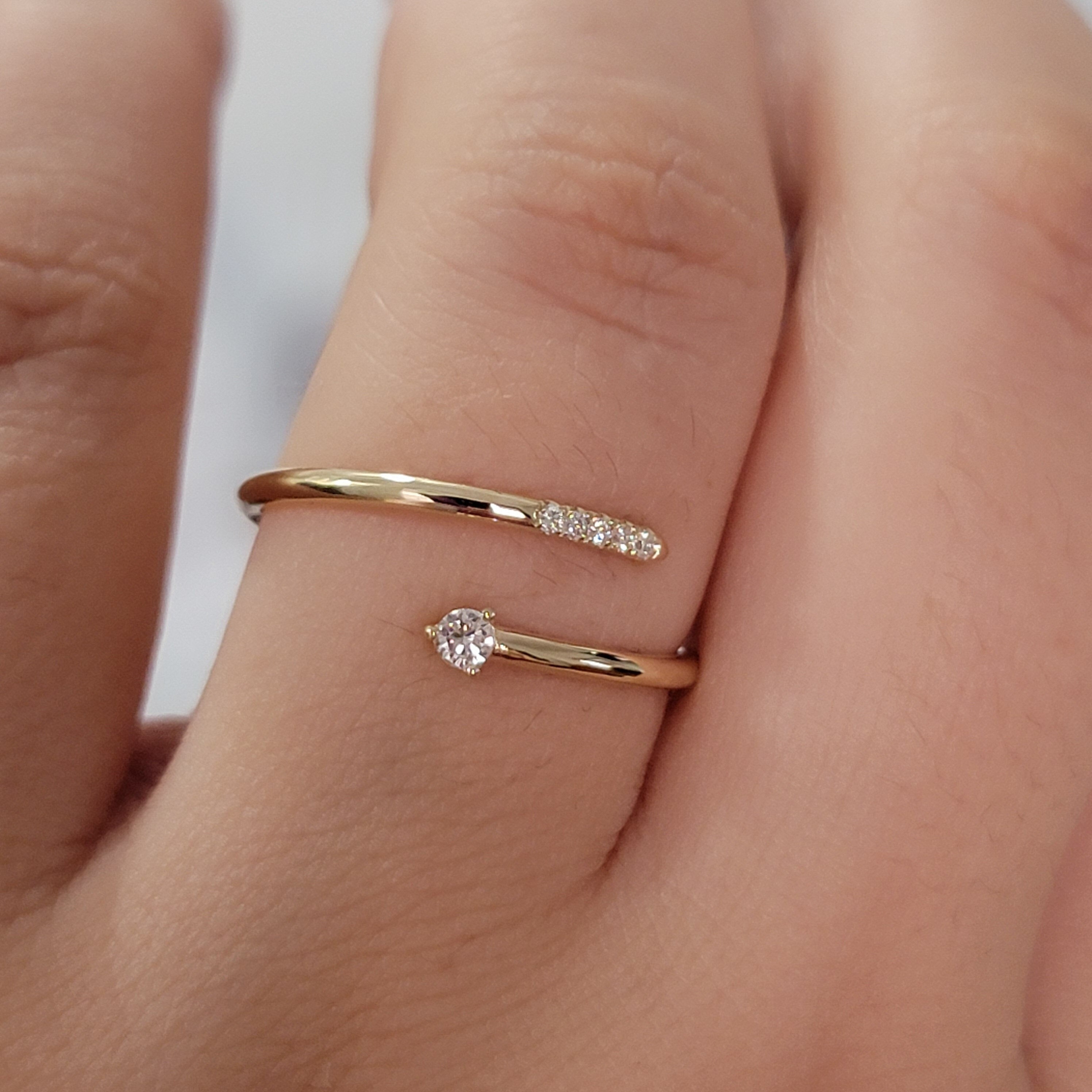 Mesmerizing Stone Twirl online 14K Solid Gold Ring • Natural Diamonds • Minimalist Ring • Dainty ring • Gift for her • Wedding Ring, Statement Ring