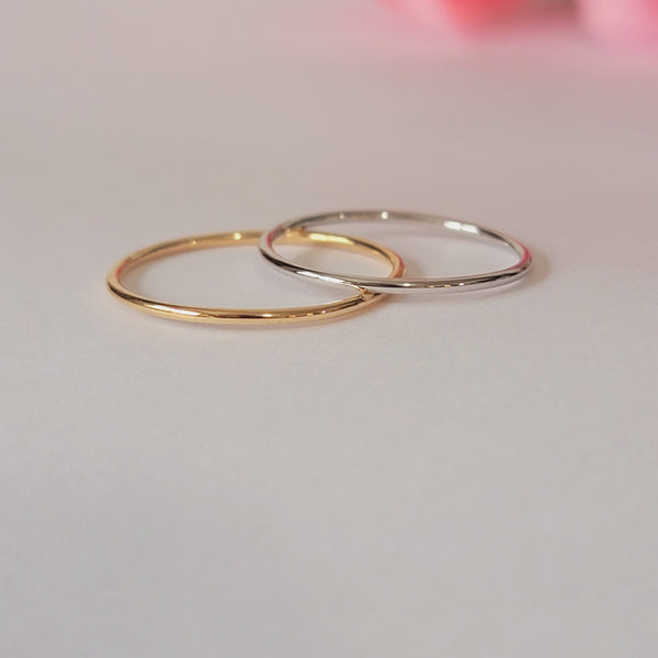 14k Solid Gold Thin Wedding Band, 1.1mm Minimalist Wedding Ring for Women, Simple Plain Ring, Dainty Gold Ring, Delicate Everyday Gold Ring