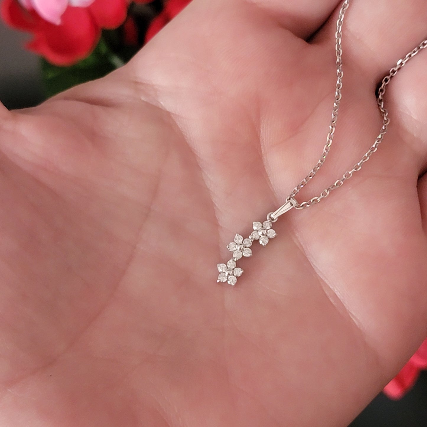 Diamond Flower Necklace for Women