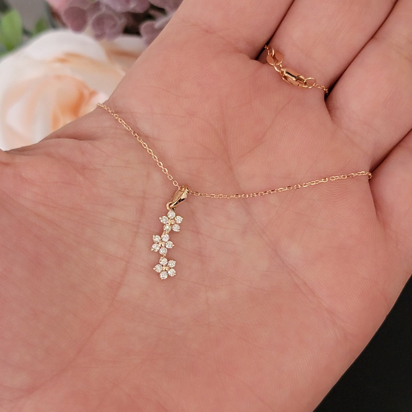 Diamond Flower Necklace for Women