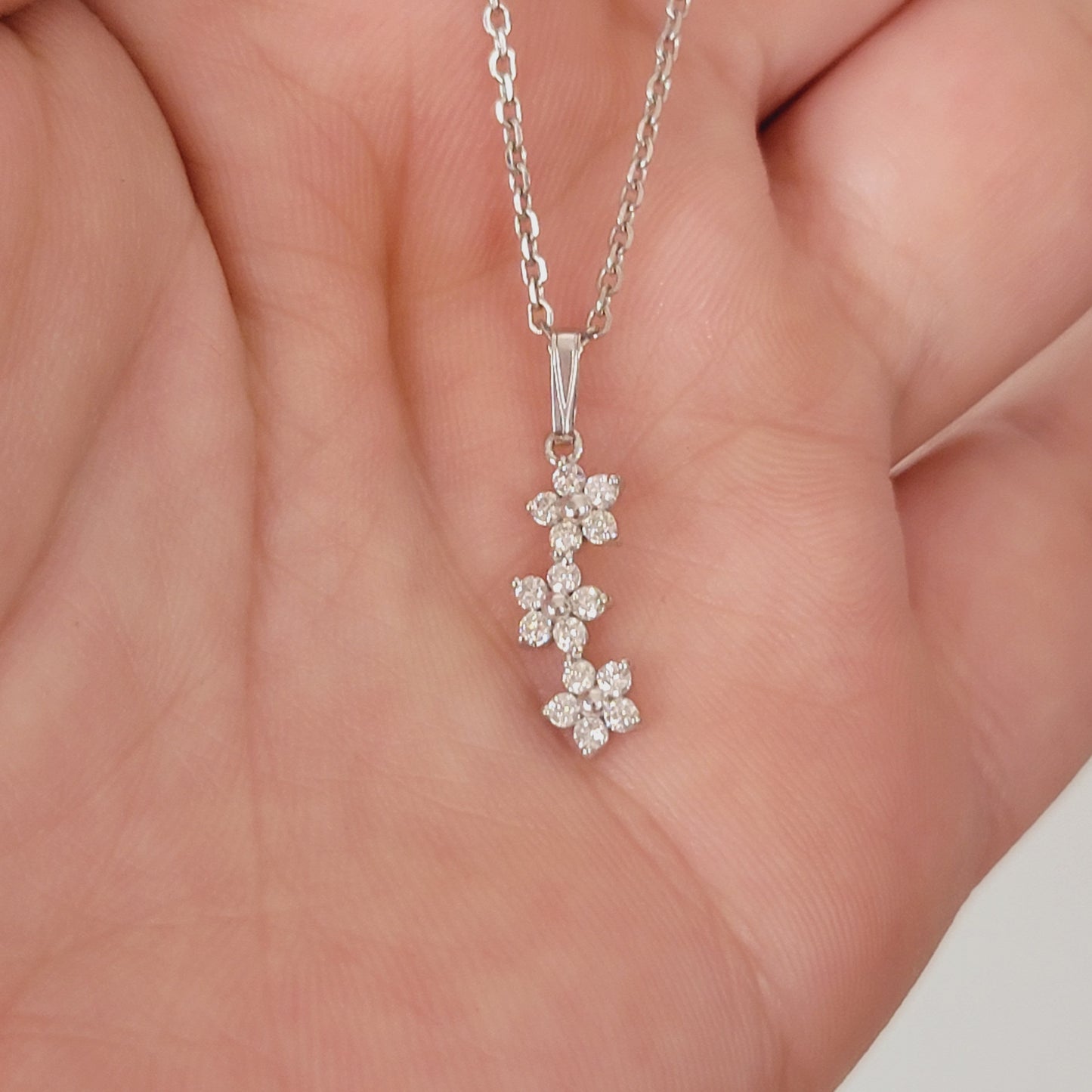 Diamond Flower Necklace for Women