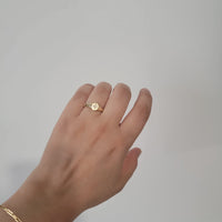 14K Yellow Gold Starburst Signet Ring