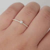 Petite Micro-pavé Diamond Engagement Ring In 14K Gold