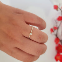 Petite Micro-pavé Diamond Engagement Ring In 14K Gold