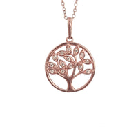 Tree of Life Diamond Necklace, Tree Pendant, 14k Solid Gold Charm, Tree Necklace, Nature Charm, Diamond Pendant, Real Gold Necklace