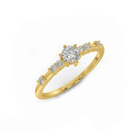 Dainty engagement ring for women in 14k gold (0.25 Ctw)