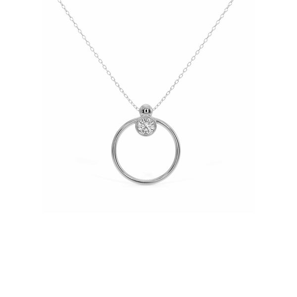 Diamond Bezel Circle Necklace