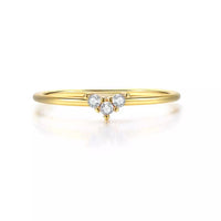 Minimalist Diamond Ring,  Curved Ring, Thin Gold Ring, Dainty Gold Ring, 14k Gold Ring, Engagement Band, Wedding Ring, White Gold Ring