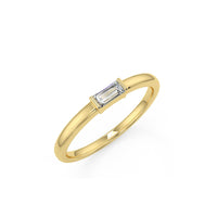 Single Baguette Diamond Wedding Band