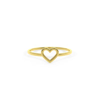 Rose Gold Heart Ring, Heart Shape Ring, 14k Gold Ring, Open Heart Ring, Love Ring, Stacking Ring, Birthday Gift for Her, Friendship ring