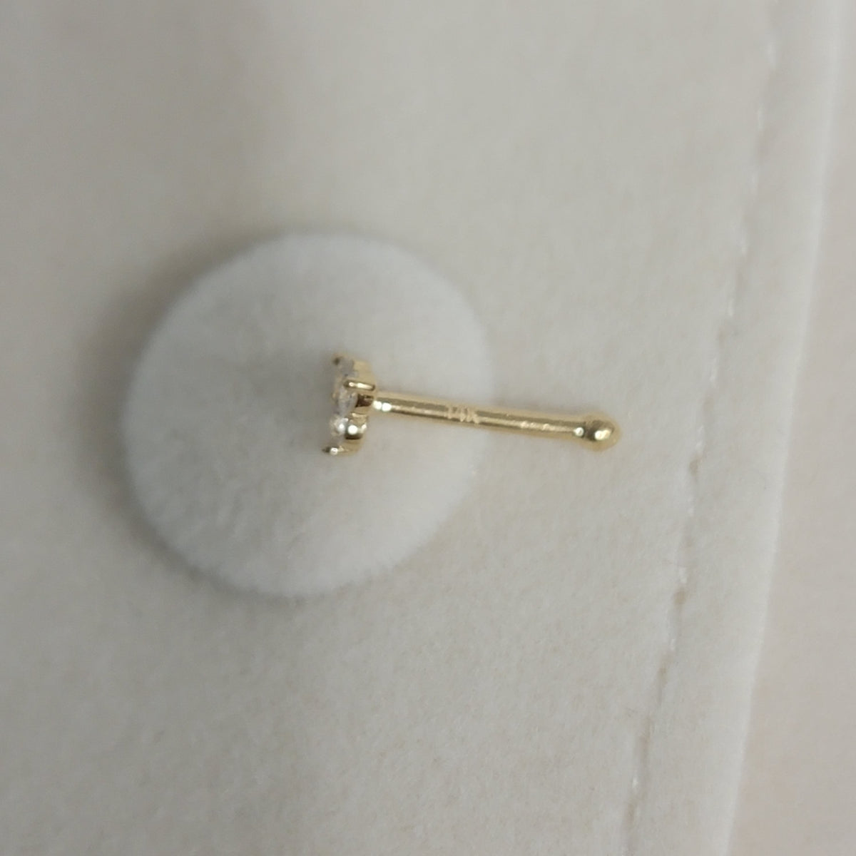 Diamond Nose Stud, Solid Gold Nose Stud, Triangle Nose Stud, Dainty Nose Stud, 14k Gold Nose Ring, Triangle Stud, Diamond Nose Pin