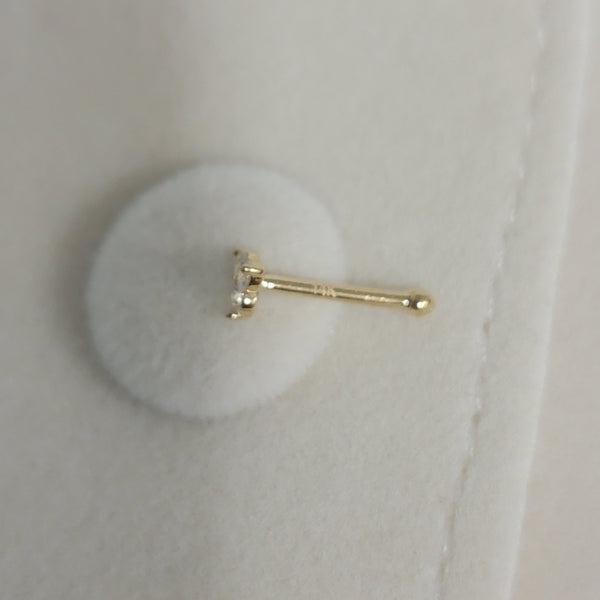 Diamond Nose Stud, Solid Gold Nose Stud, Triangle Nose Stud, Dainty Nose Stud, 14k Gold Nose Ring, Triangle Stud, Diamond Nose Pin