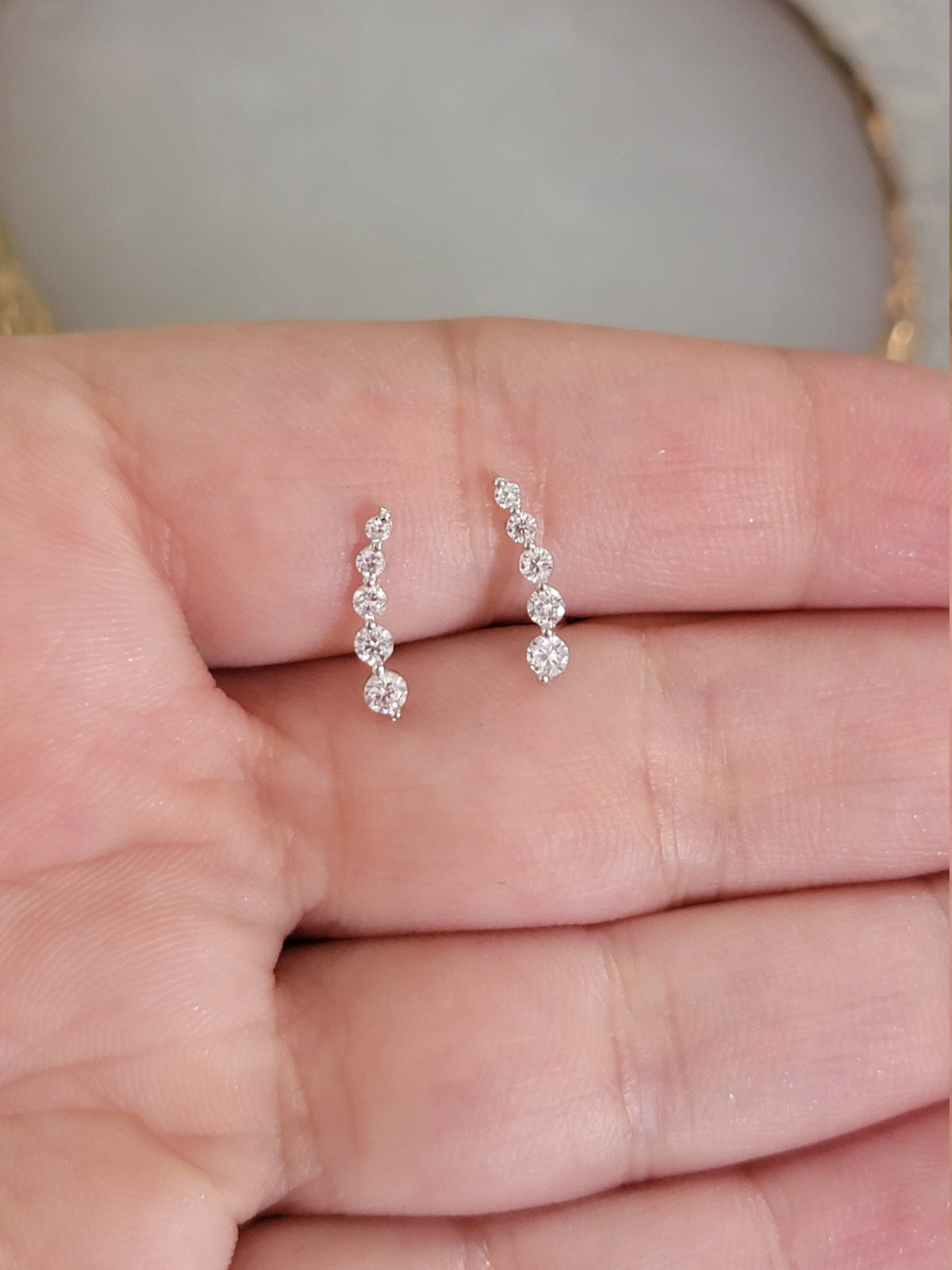 Diamond Ear Climber Earrings