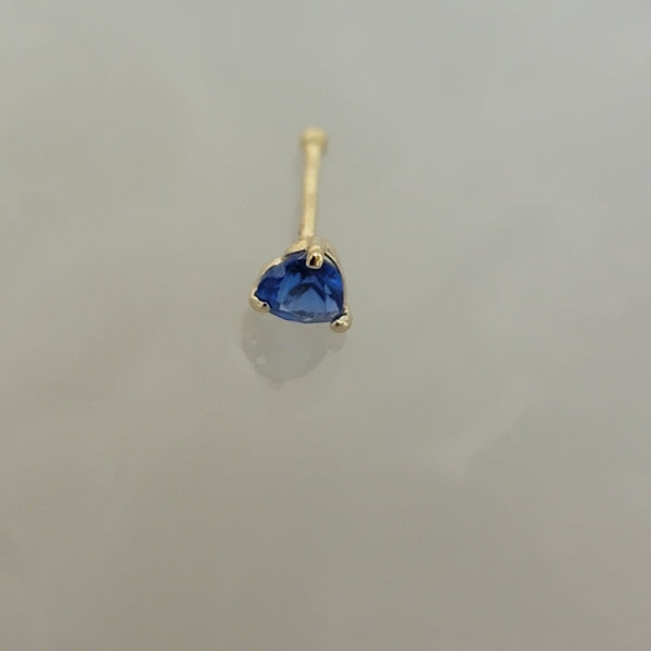 Blue Sapphire Solid Gold Nose Stud