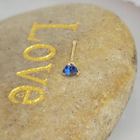 Blue Sapphire Solid Gold Nose Stud