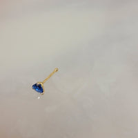 Blue Sapphire Solid Gold Nose Stud