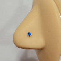 Blue Sapphire Solid Gold Nose Stud