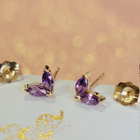 Tiny Marquise Birthstone Stud Earrings