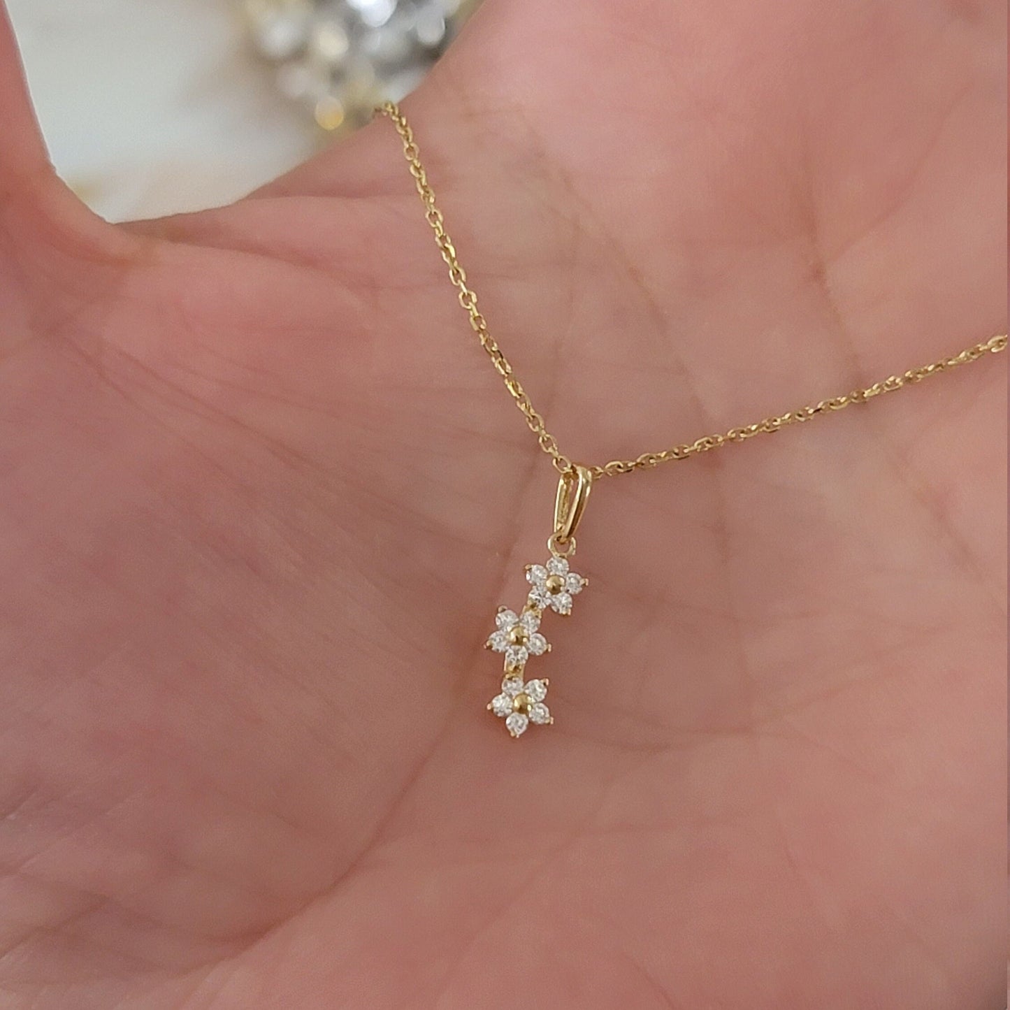 Diamond Flower Necklace for Women