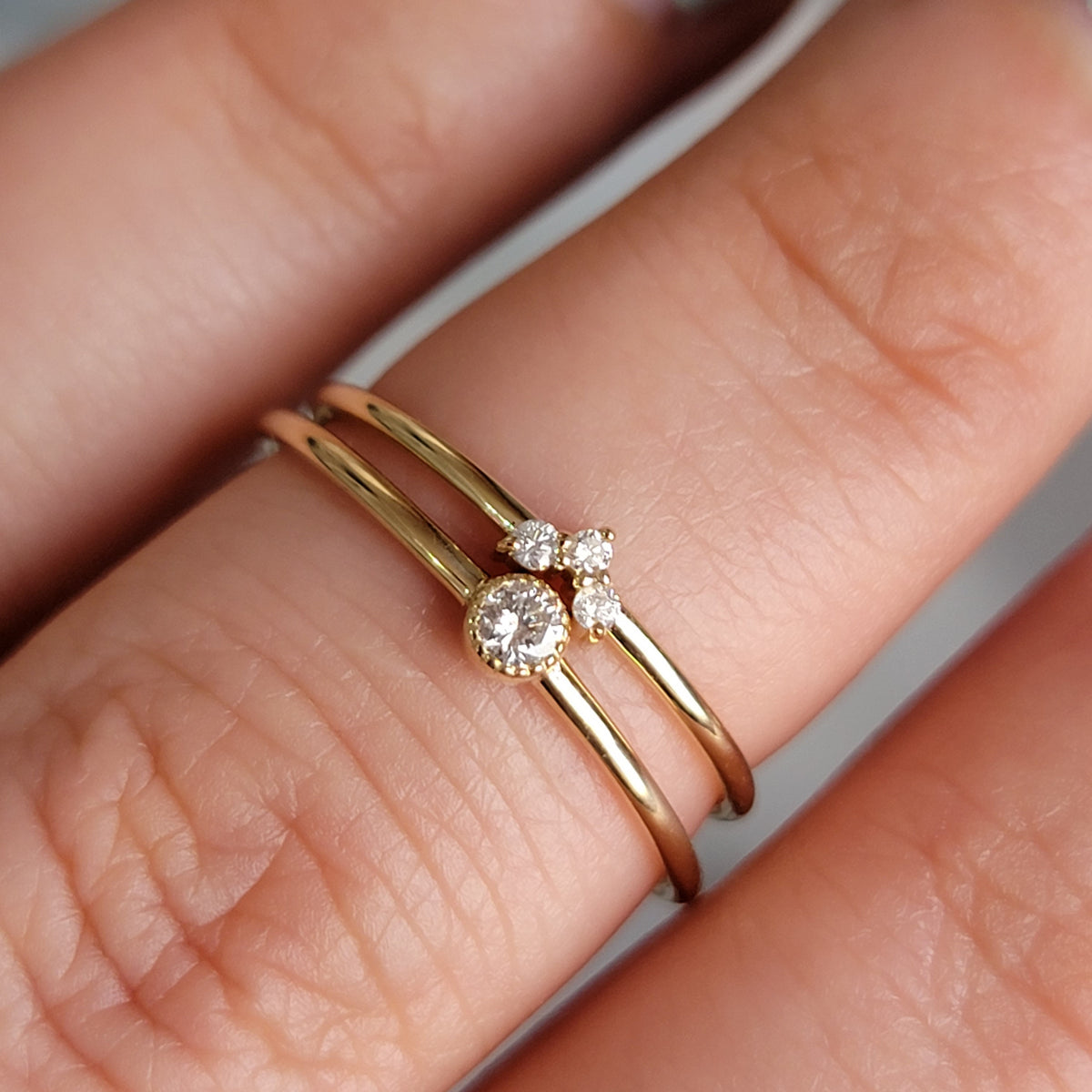 Minimalist Diamond Ring,  Curved Ring, Thin Gold Ring, Dainty Gold Ring, 14k Gold Ring, Engagement Band, Wedding Ring, White Gold Ring