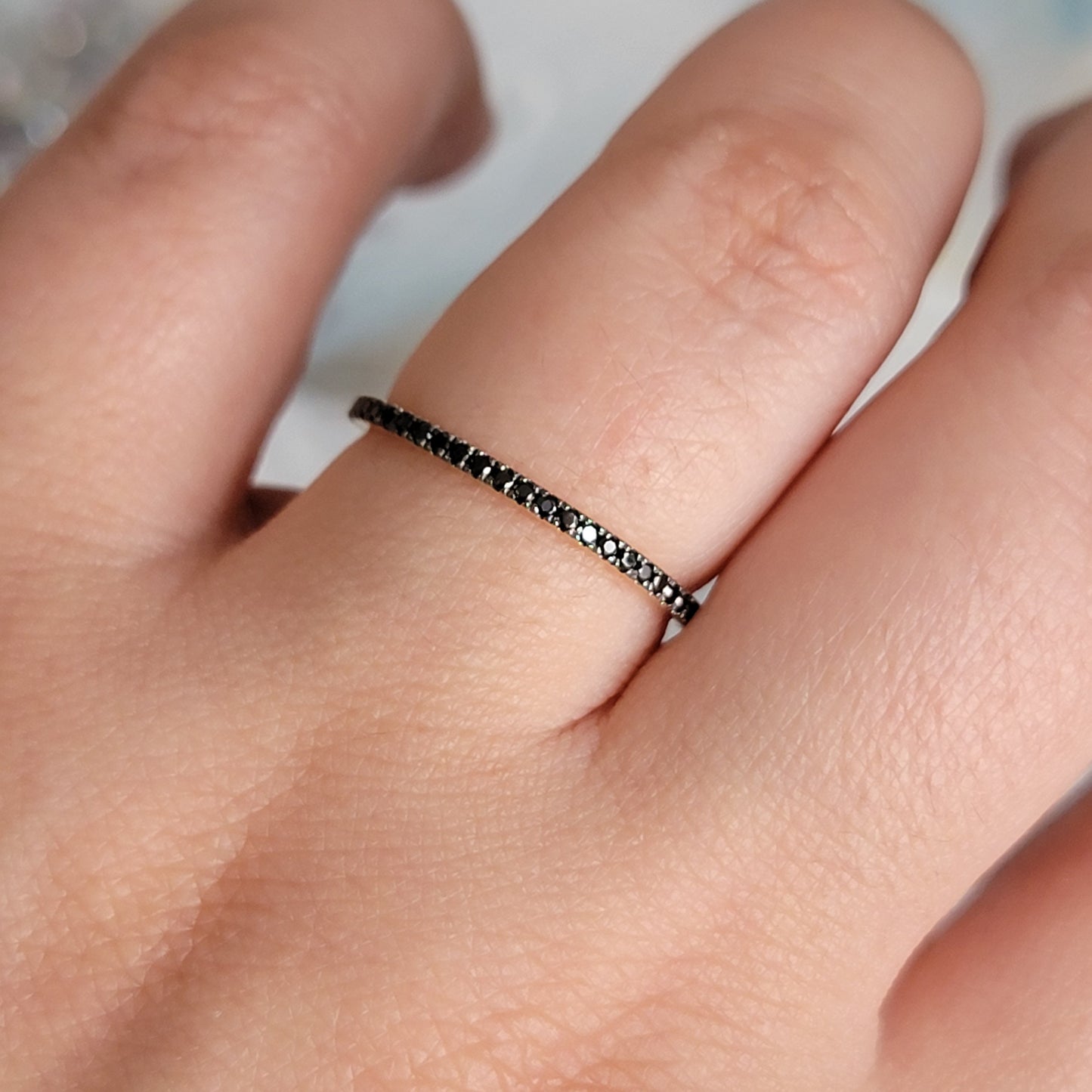 Genuine Black Diamond Eternity Ring
