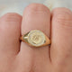 Personalized Diamond Signet Ring in 14k Solid Gold