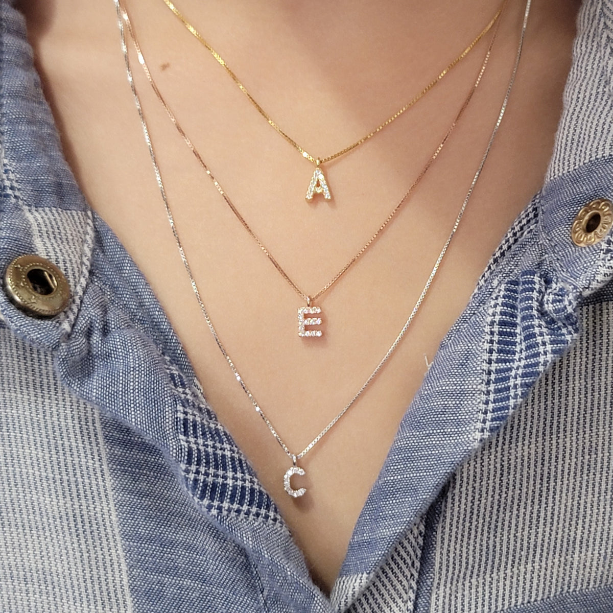 Minimalist Initial Diamond Necklace