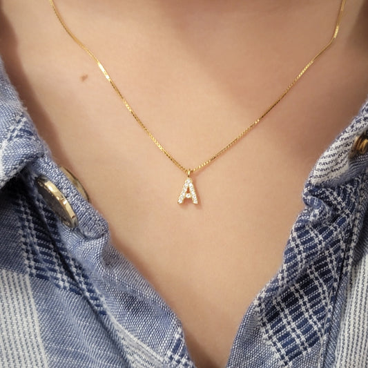 Minimalist Initial Diamond Necklace