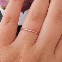 Minimalist Ring, Diamond Ring, 14k Gold Ring, Diamond Wedding Ring, Stackable Rings, Diamond Wedding Band, 14k Rose Gold Band, Dainty Ring