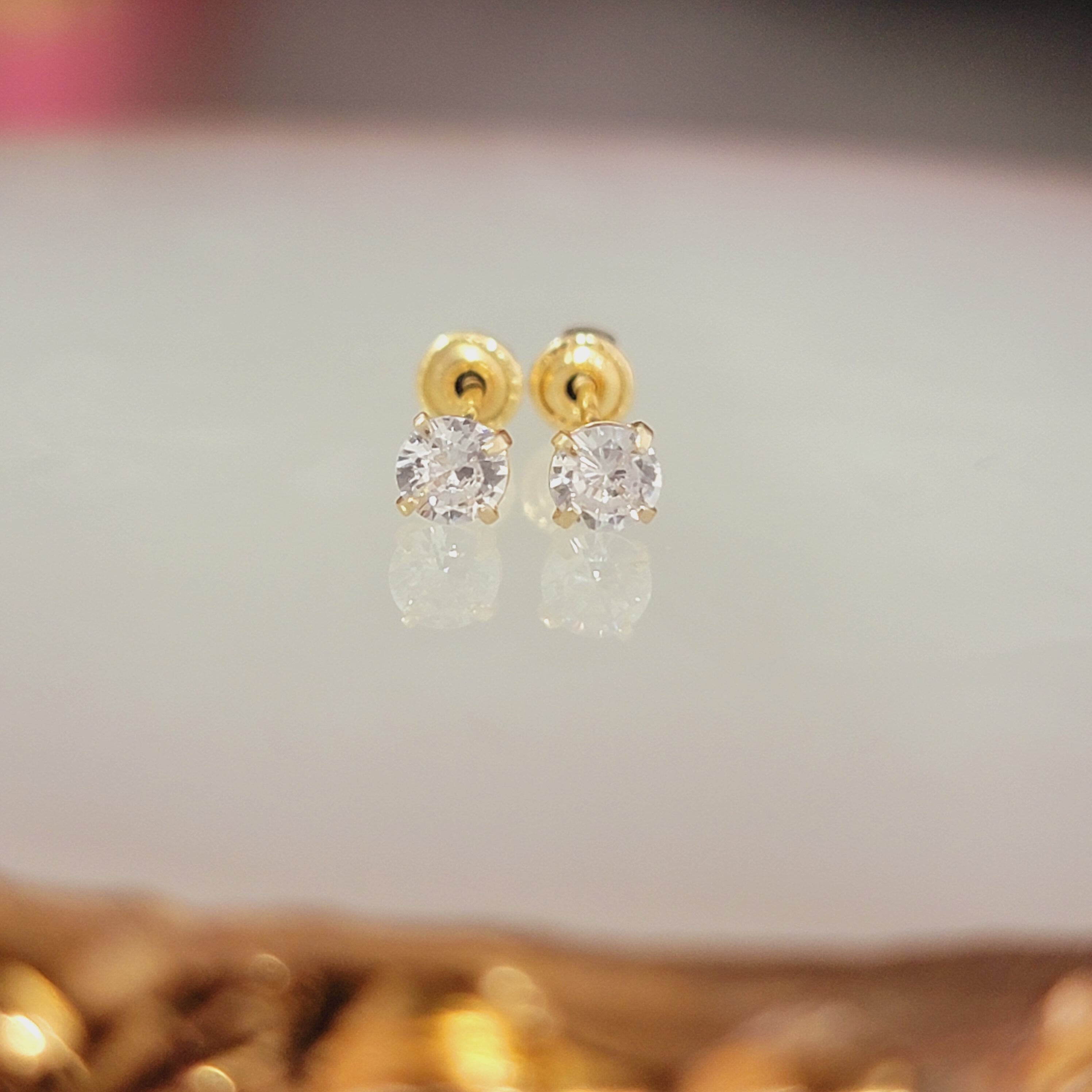Baby/Kids Diamond Earrings 1/5 TCW | 14K Gold - The Jeweled Lullaby
