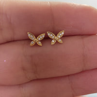 Dainty Diamond Butterfly Earrings